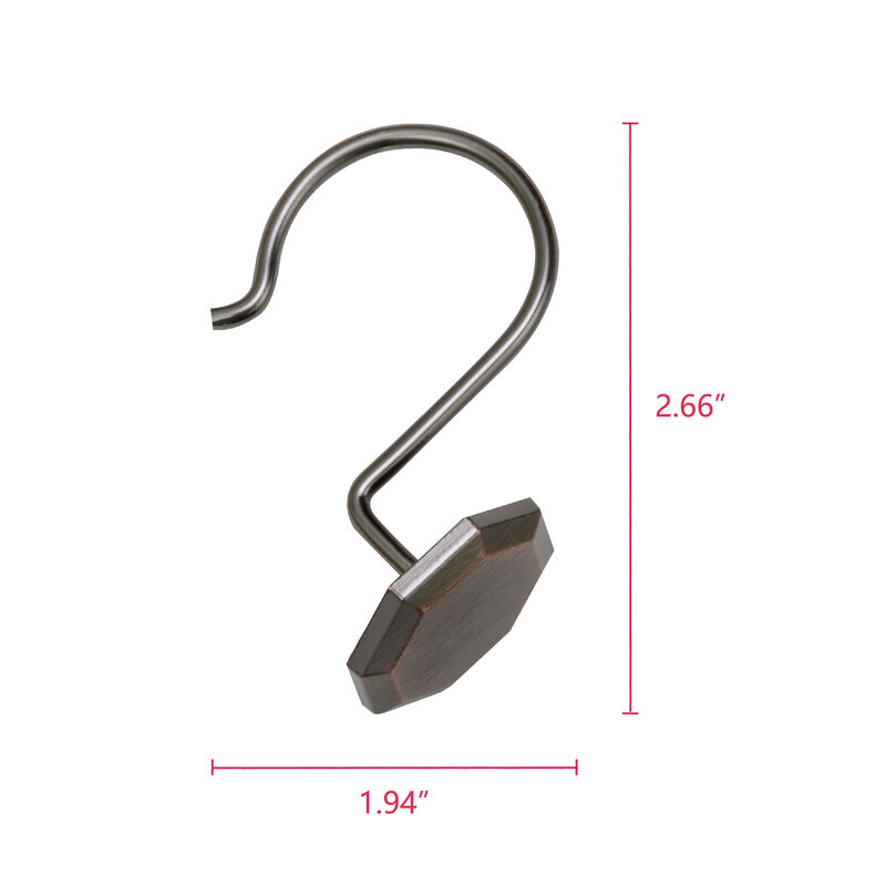 Zinc Shower Curtain Hooks, Set of 12 image number 7