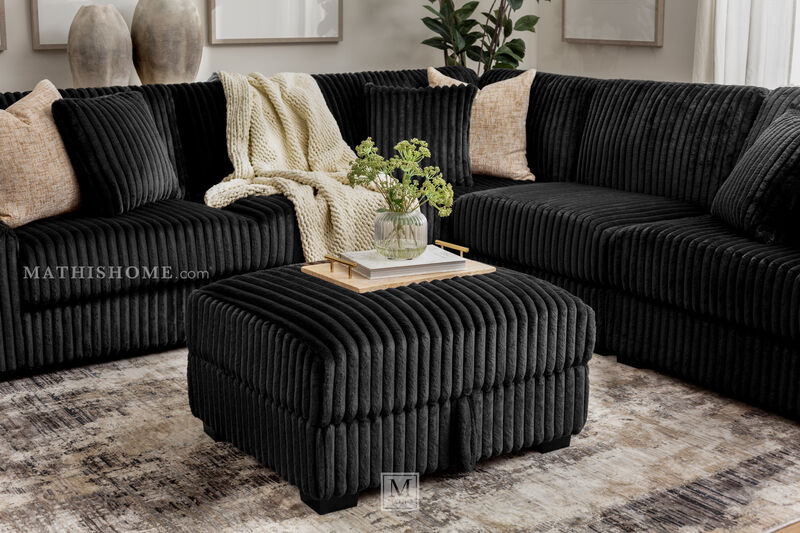 Nightfall 5-Piece Black Sectional image number 5