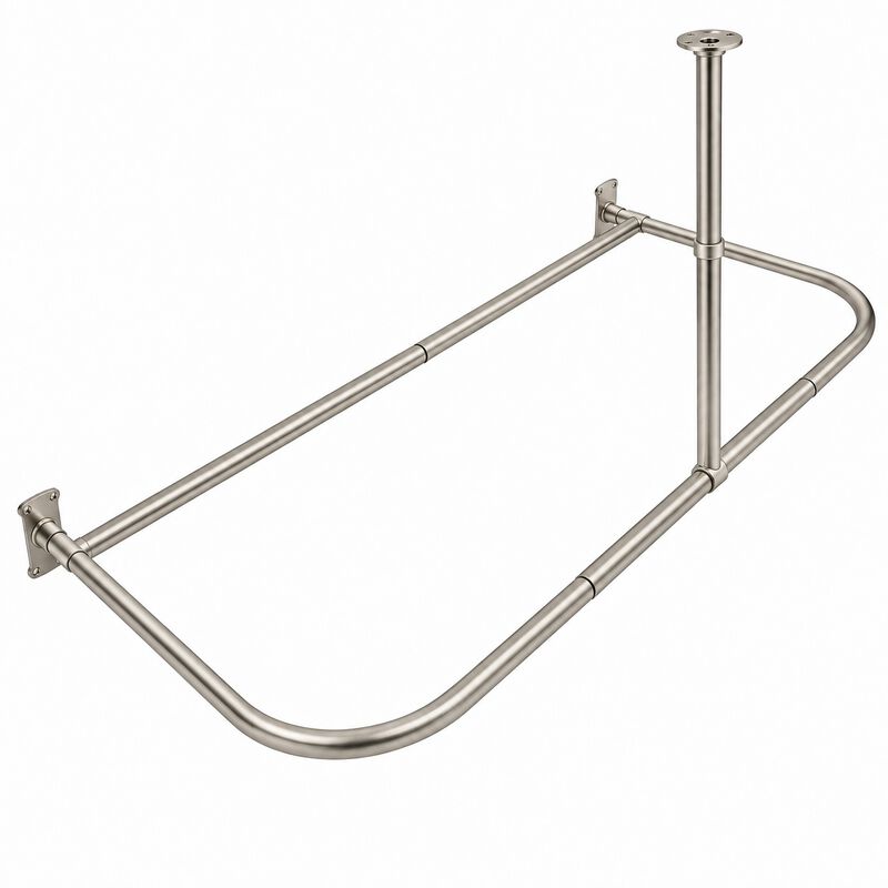 Signature Aluminum Series Freestanding Tub Shower Curtain Rod image number 0