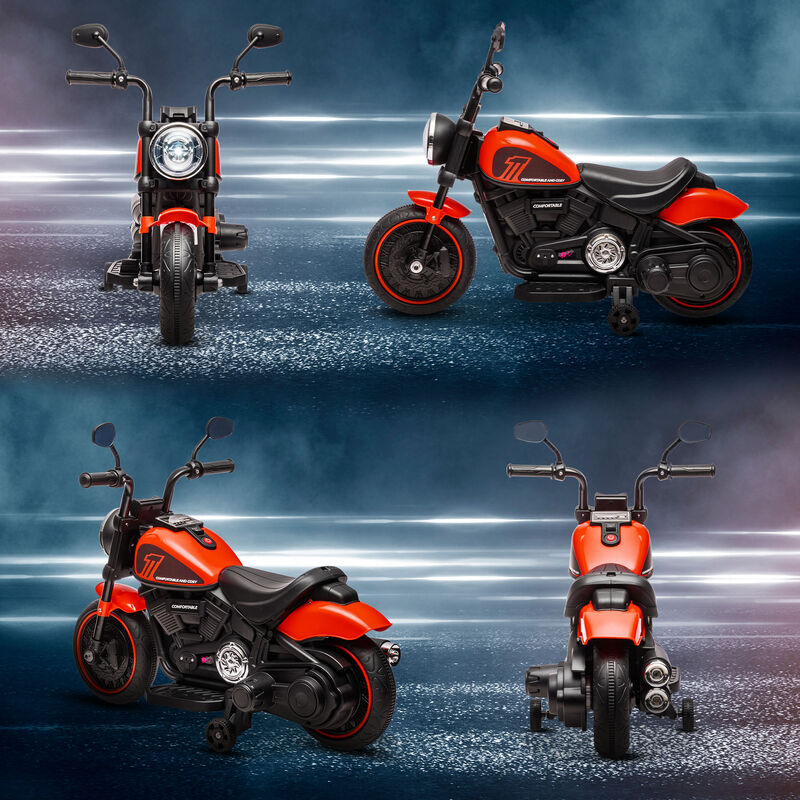 BreeBe 6V Kids Motorcycle w/ Training Wheels, Single-Button Start image number 7