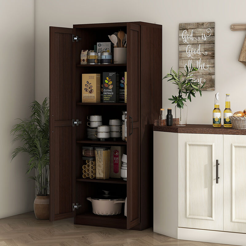 Hivvago Pantry Cabinet with 5-Tier and Adjustable Shelving image number 1