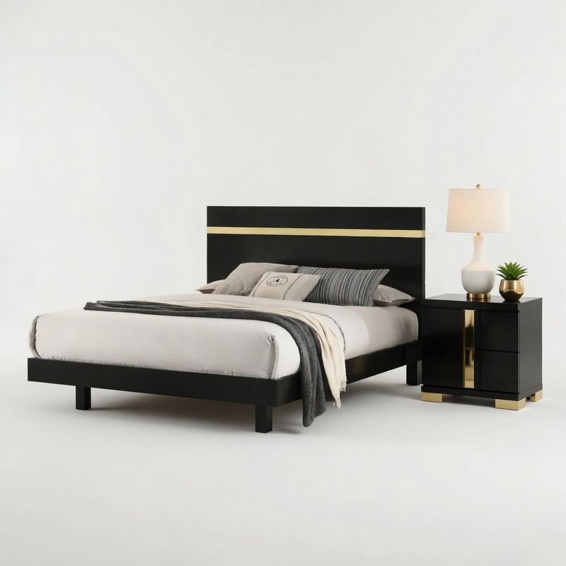 Bedroom Set, Wood, 2 Piece Set with Nightstand image number 0