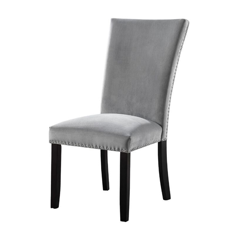 Ronda 7pc Dining Table Set with Marble Top, Fabric Chairs image number 4