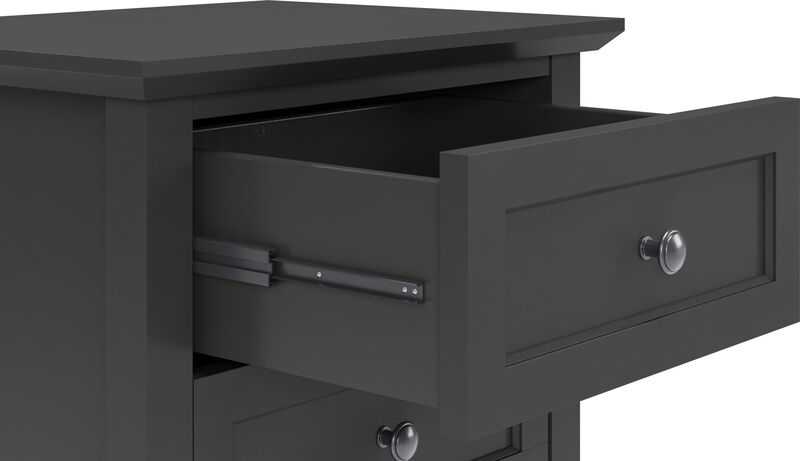 Grace Three Drawer Nightstand in Raven Black