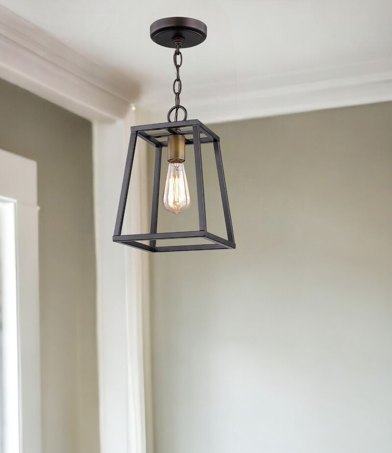 Hivvago Antique Bronze Metal Tapered Hanging Light