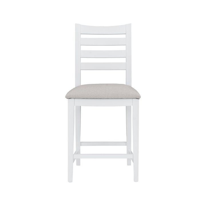 Linon Flynn Counter Stool White Upholstered Set Of 2