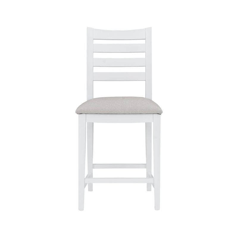 Linon Flynn Counter Stool White Upholstered Set Of 2 image number 1