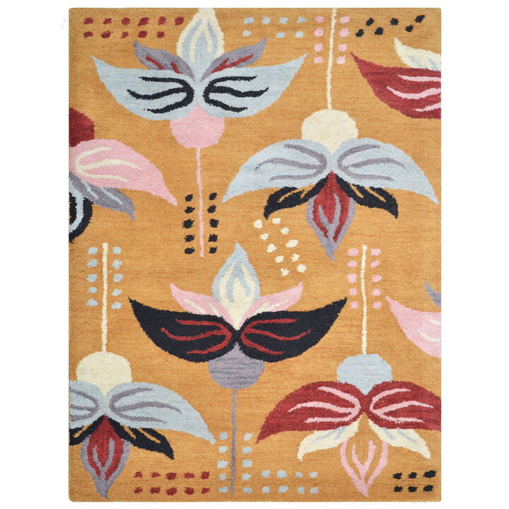 RUGSOTIC CARPETS HAND TUFTED WOOL ECO-FRIENDLY AREA RUGS  - Rectangle Shape, Size, Floral Modern Design, High Pile Thick Handmade Anti Skid Area Rugs for Living Room, Bed Room (K00669)