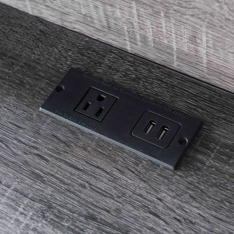 Distressed Grey Home Office Computer Desk with 2 Hide Away Shelves