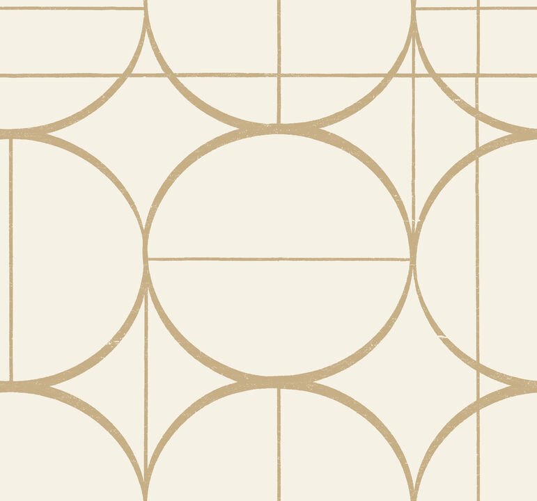 Sun Circles Cream & Gold Wallpaper