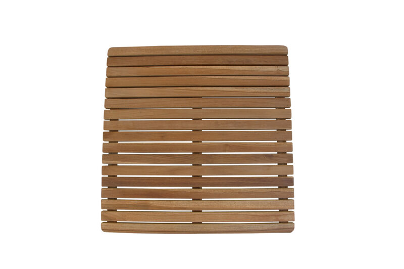 HomeRoots Natural Teak 24" Square Shower Mat image number 0