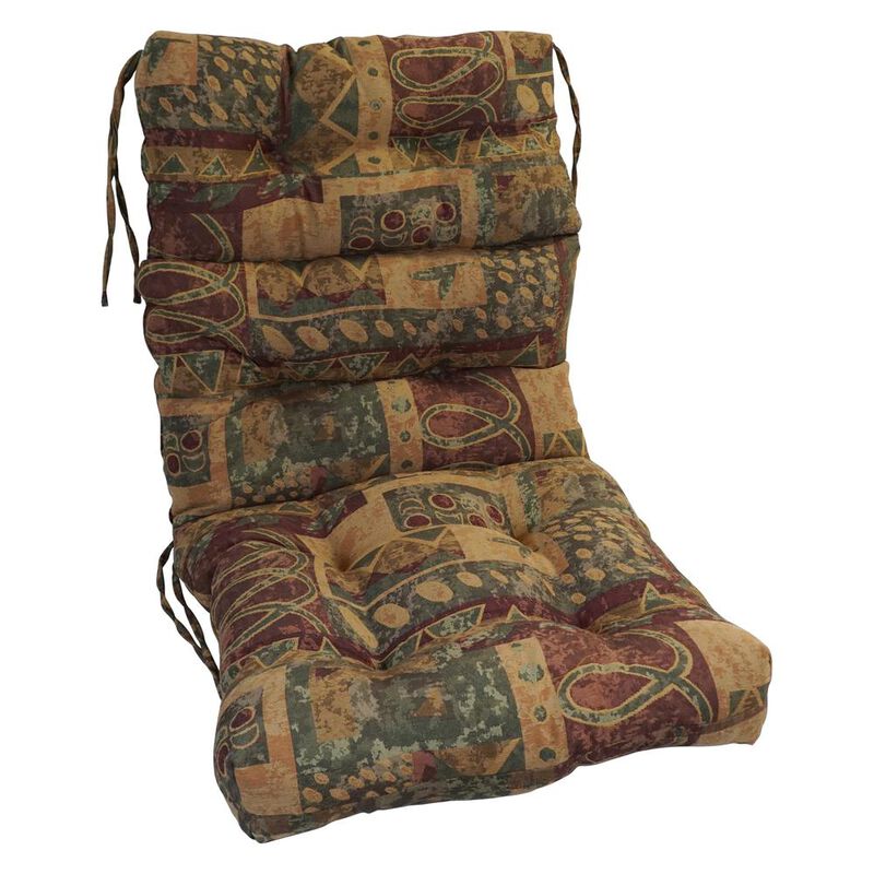 Blazing Needles 22-inch by 45-inch Jacquard Chenille Tufted Chair Cushion  922X45BF-S1-ID-058