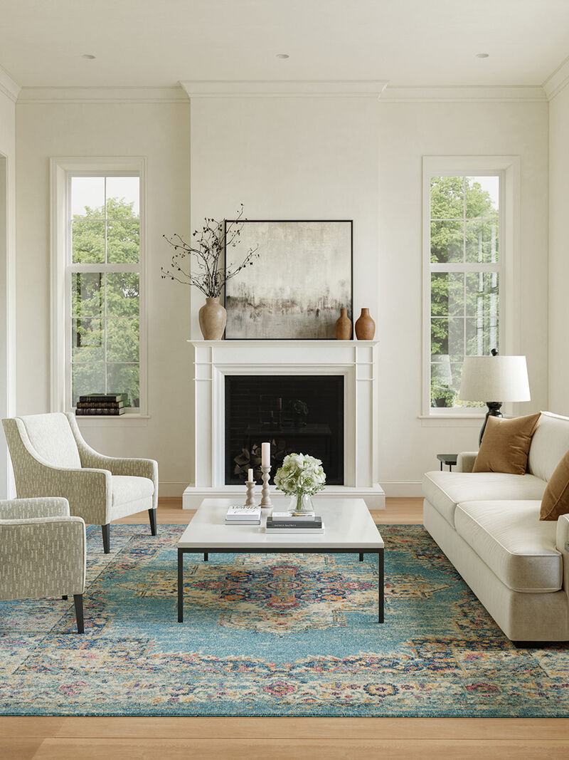 Passion PSN03 Light Blue 6'7" x 9'6" Rug image number 8