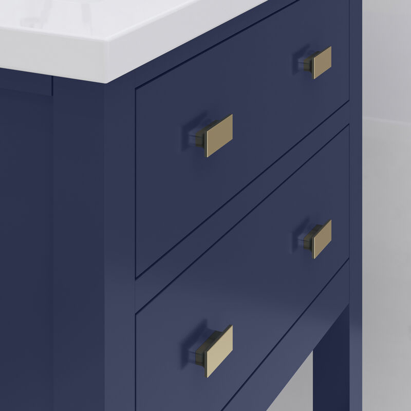 Viola 24 In. Integrated Ceramic Sink Top Vanity in Monarch Blue