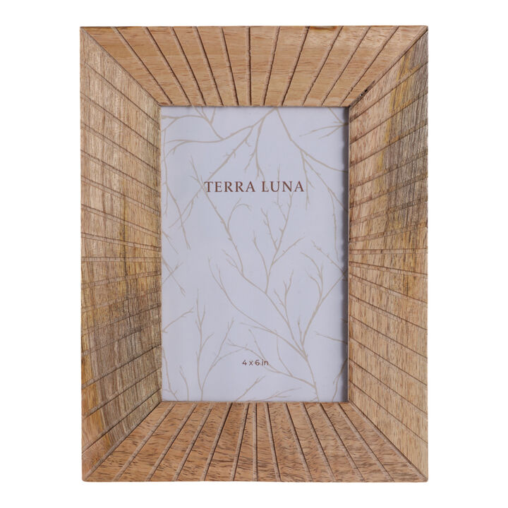 4x6 Wood Starburst Photo Frame, Natural