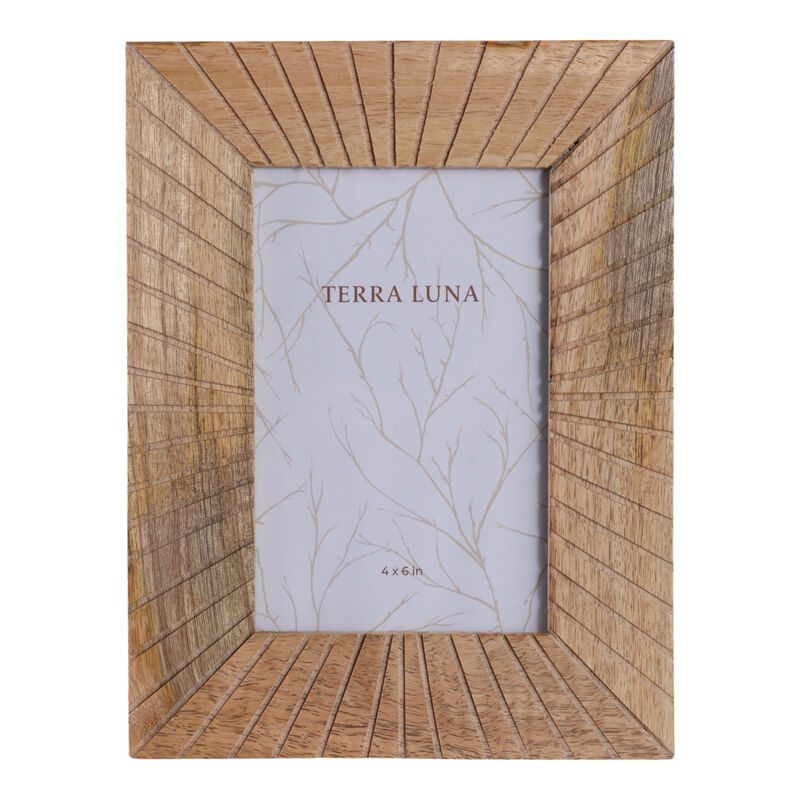 4x6 Wood Starburst Photo Frame, Natural image number 0