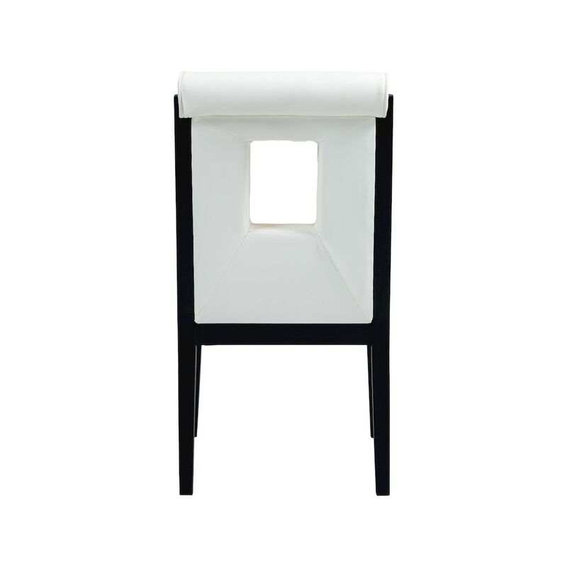 Meridian Furniture Gwendolyn Cream Vegan Leather Dining Side Chair, Set of 2