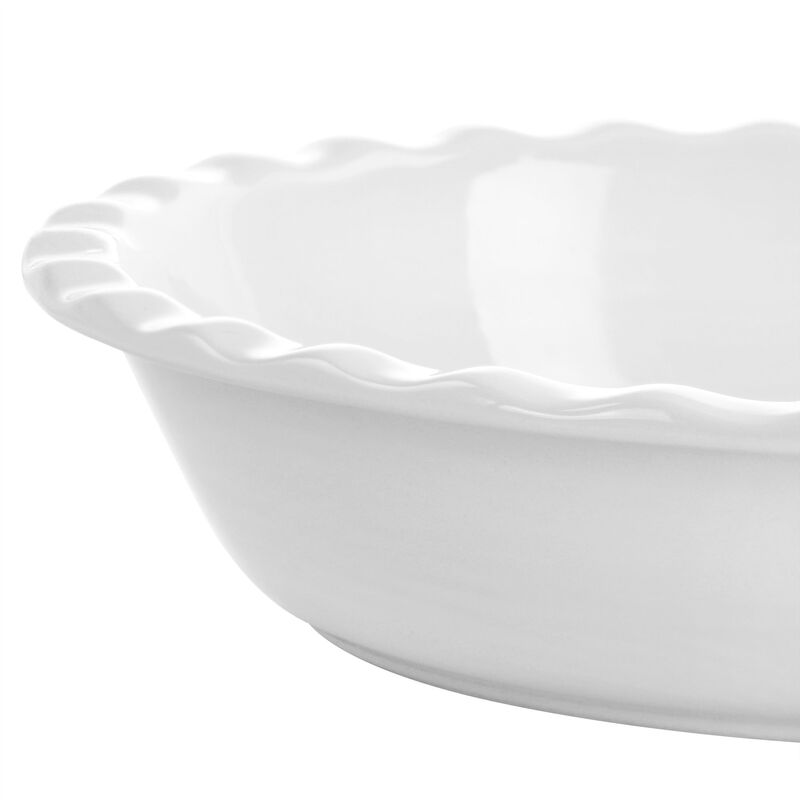 Martha Stewart Stoneware 9 Inch Pie Pan in White