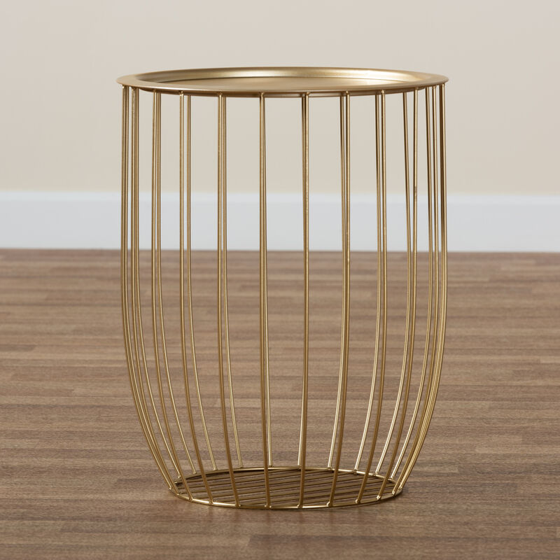 Baxton Studio Mabon Modern And Contemporary Gold Finished Metal End Table