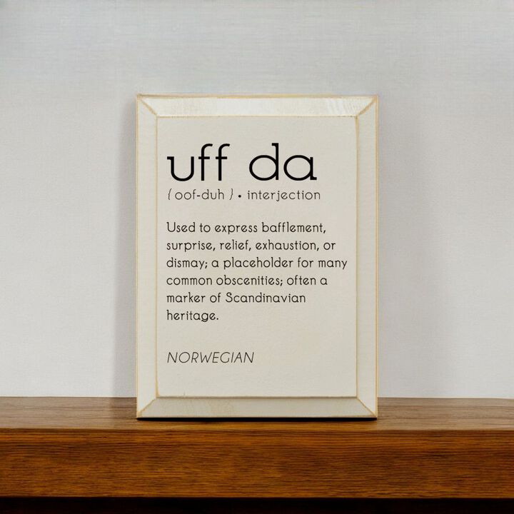 Uff Da Definition Wooden Wall Sign Scandinavian Farmhouse Decor