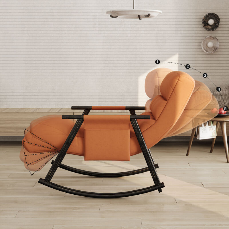 Adjustable High-Back Folding Rocking Chair image number 6