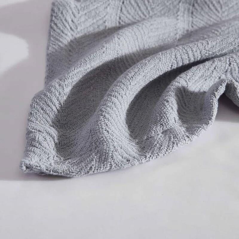 Hivvago Full/Queen Cozy Lightweight Grey 100-Percent Cotton Blanket - Machine Washable