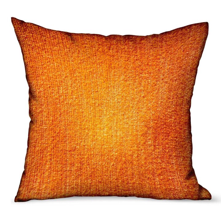 Plutus Brands Bittersweet Ember Orange Solid Luxury Outdoor/Indoor Throw Pillow