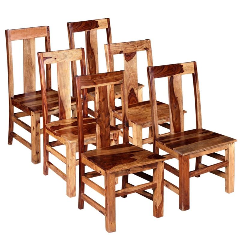 vidaXL Dining Chairs 6 pcs Solid Sheesham Wood image number 0