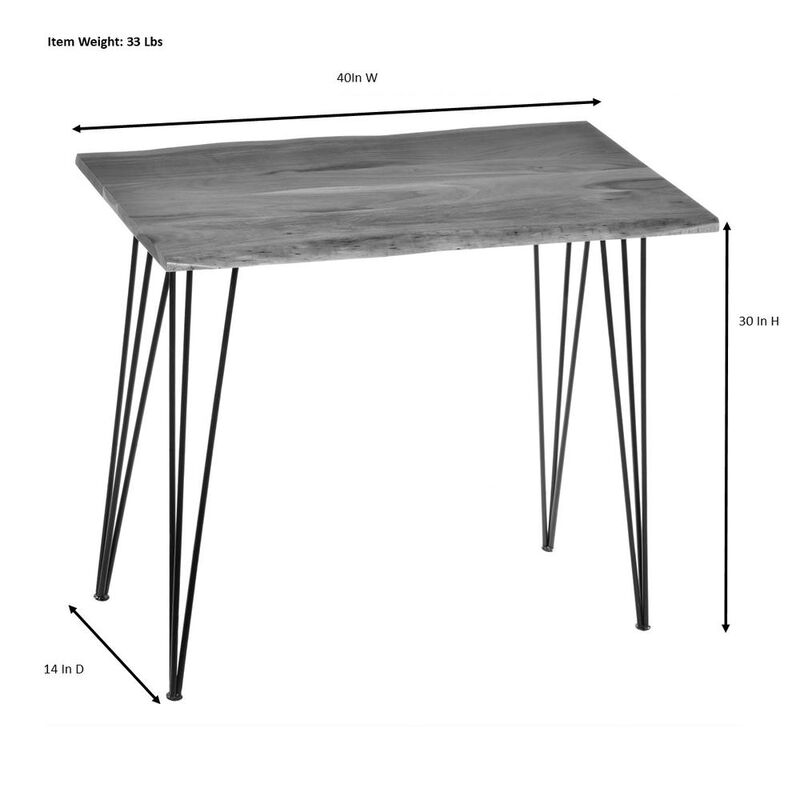 Carolina Living Seti Live Edge Console Table - Elm Top - Gold Base