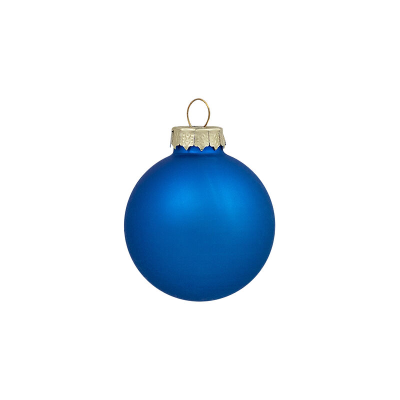2-Finish Christmas Glass Ball Ornaments - 1.5" (40mm) - Blue - 10ct image number 3
