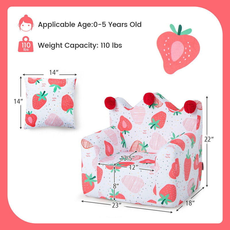 High-density Padding Kids Sofa with Armrest and Extra Pilow