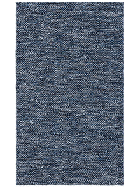 Washable Solutions WSL01 Navy/Blue 3' x 5' Rug