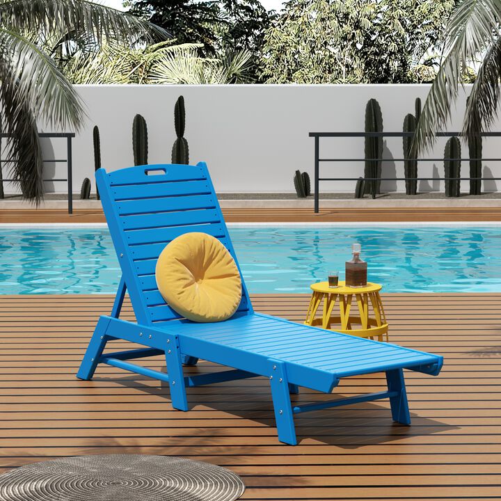Reclining Outdoor Patio Adjustable Chaise Lounge Chair