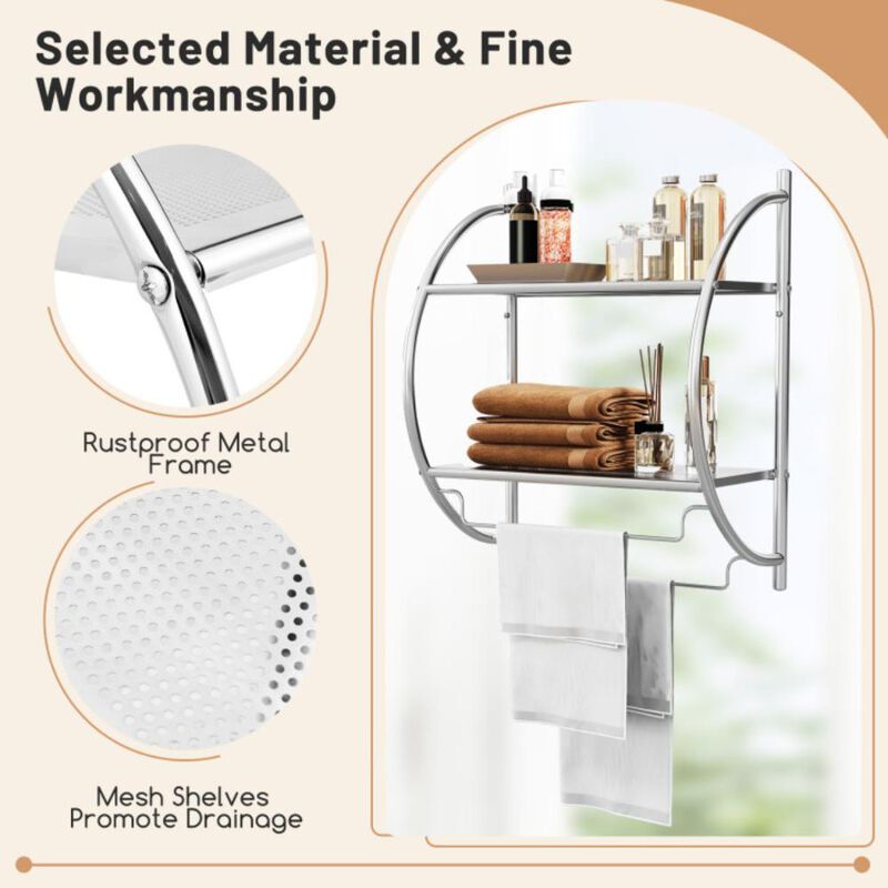 Hivvago Wall Mounted 2-Tier Bathroom Towel Rack with 2 Towel Bars