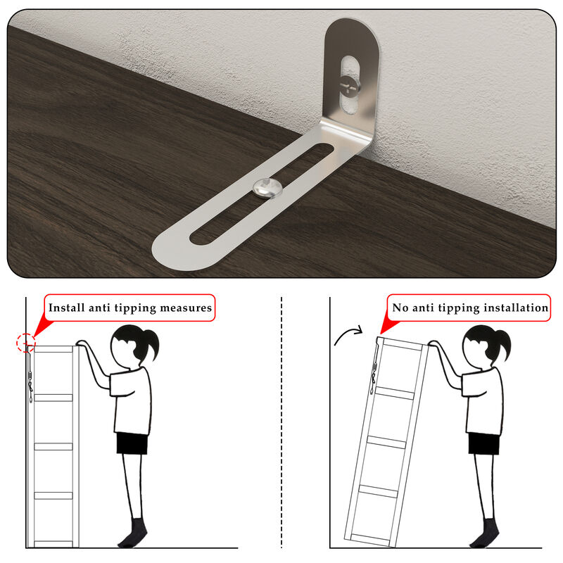 FUFU&GAGA Walnut Grain Glass Display Cabinet with Adjustable Tricolor LED Light, 4 Tempered Glass Shelves, Push-to-Open Door - 34.8" W x 15.7" D x 63" H, Walnut Brown