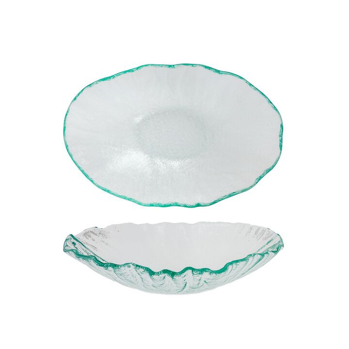Glass Dinnerware 17.75" x 10" x h:3" 64 oz. Oval Clear Glass Deep Plate