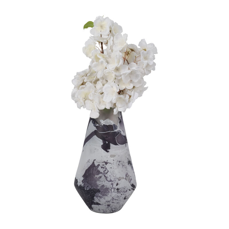Glass, 11" Fog Shadow Vase, White image number 1