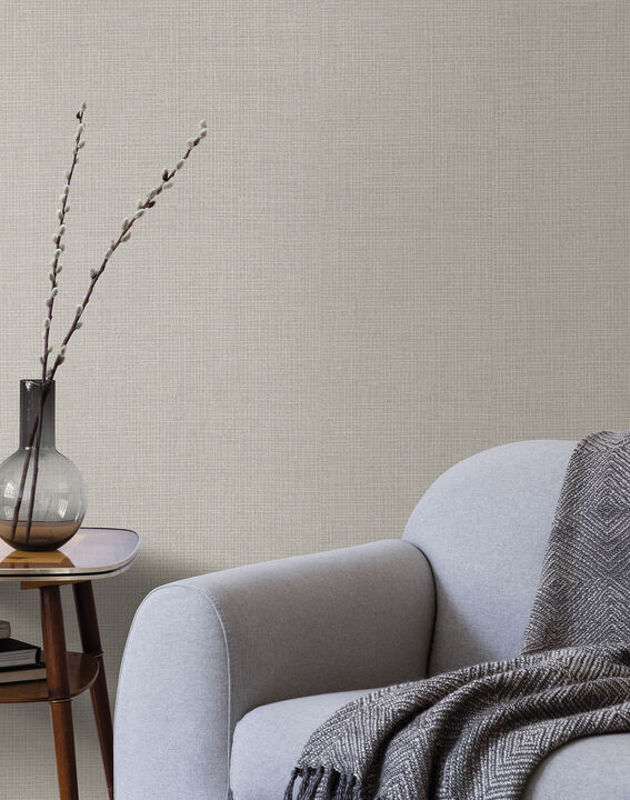 Threads Slate Faux Fabric Wallpaper