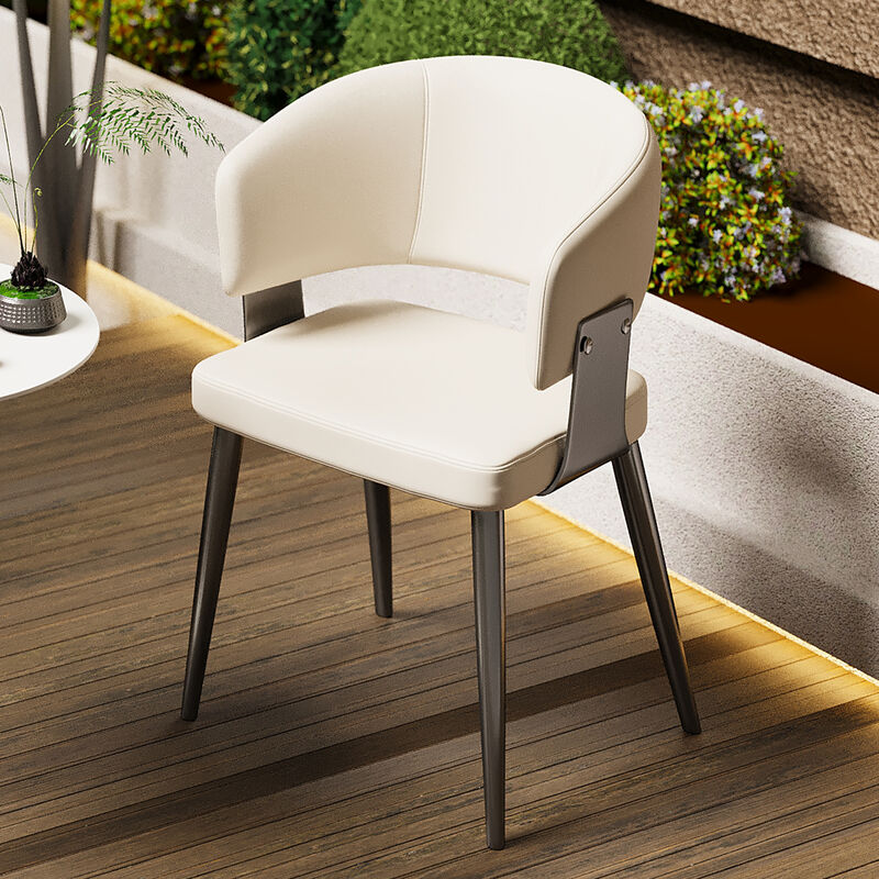 Leather Dining Chair with Metal Legs 2-piece 20.27"