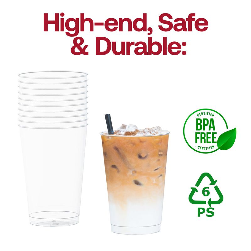 12 oz. Clear White Plastic Party Cups (240 Cups) image number 5