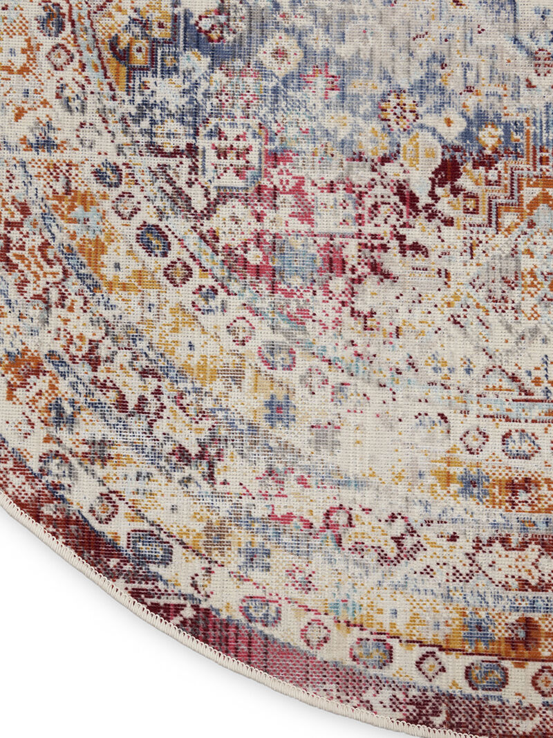 Vintage Kashan VKA09 Multicolor 6' x Round Rug