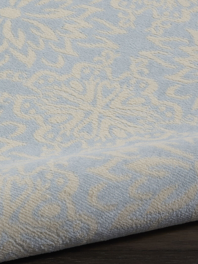 Jubilant JUB06 Ivory/Light Blue 5'3" x Round Rug