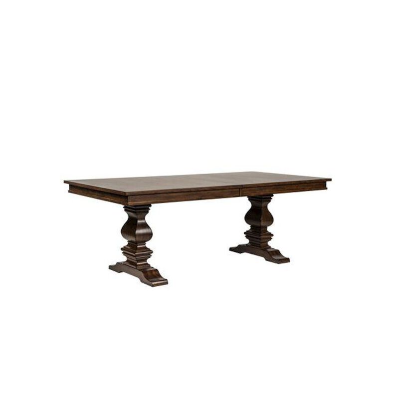 Liberty Furniture Armand 5 Piece Trestle Table Set in Antique Brownstone image number 3