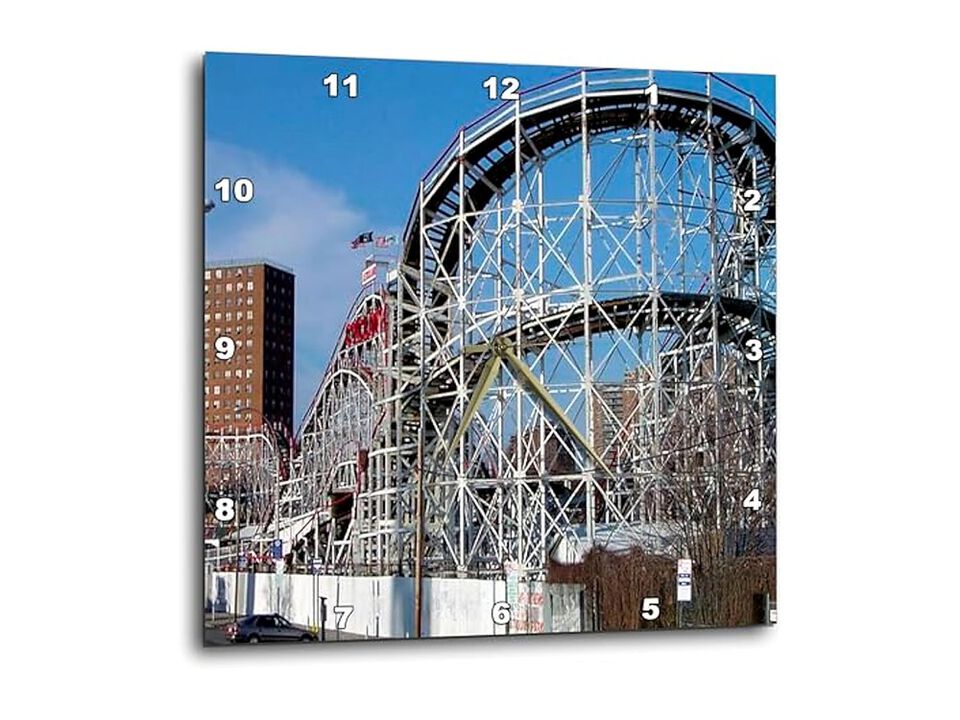 Coney Island Roller Coaster Wall Clock 10 Inch Home Decor