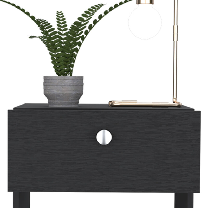 Durable Faux Wood Nightstand with 1 Drawer – Modern Bedside Table