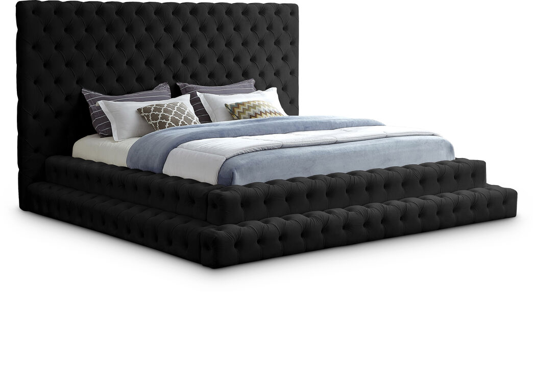 Meridian Furniture Revel Black Velvet King Bed