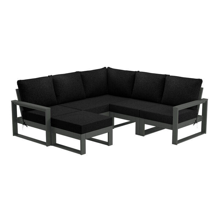 WestinTrends 6-Piece Outdoor Patio Corner Sectional Sofa Conversation Set