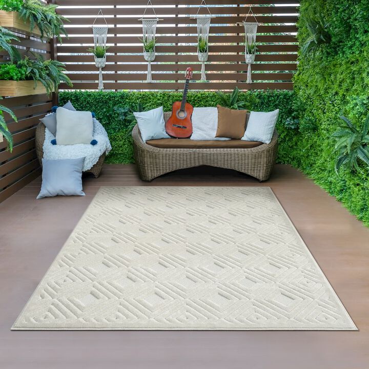 LR Home Atlas Durable Performance Area Rug Outdoor