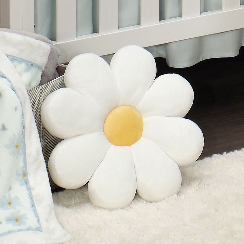 Lambs & Ivy Sweet Daisy White Flower Decorative Pillow Plush Stuffed Toy