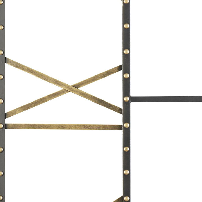 Benjara Square Open Frame Metal Wall Clock with Roman Numerals